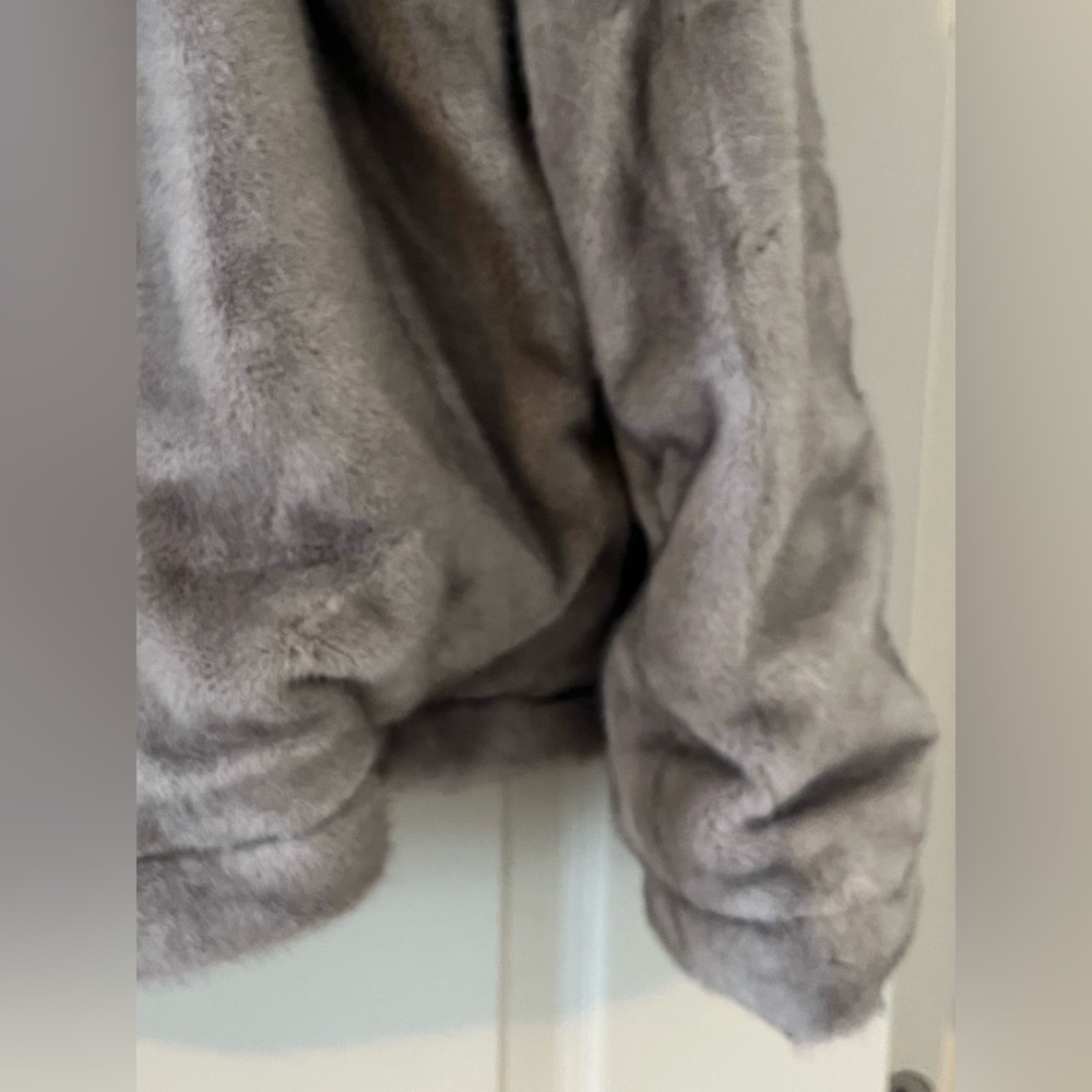 Sam Edelman Taupe Notch Collar Faux Fur Designer Jacket Women’s Size XL - Picture 2 of 16